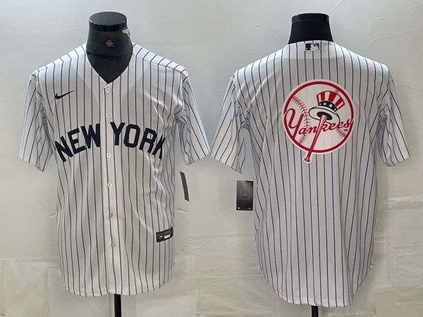 Men New York Yankees Blank White Stripe Game Nike 2024 MLB Jersey style 8->new york yankees->MLB Jersey